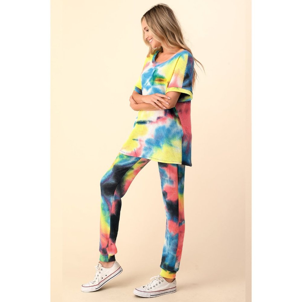 Blumin  Rainbow Tie Dye Jogger Set - Picture 3 of 7